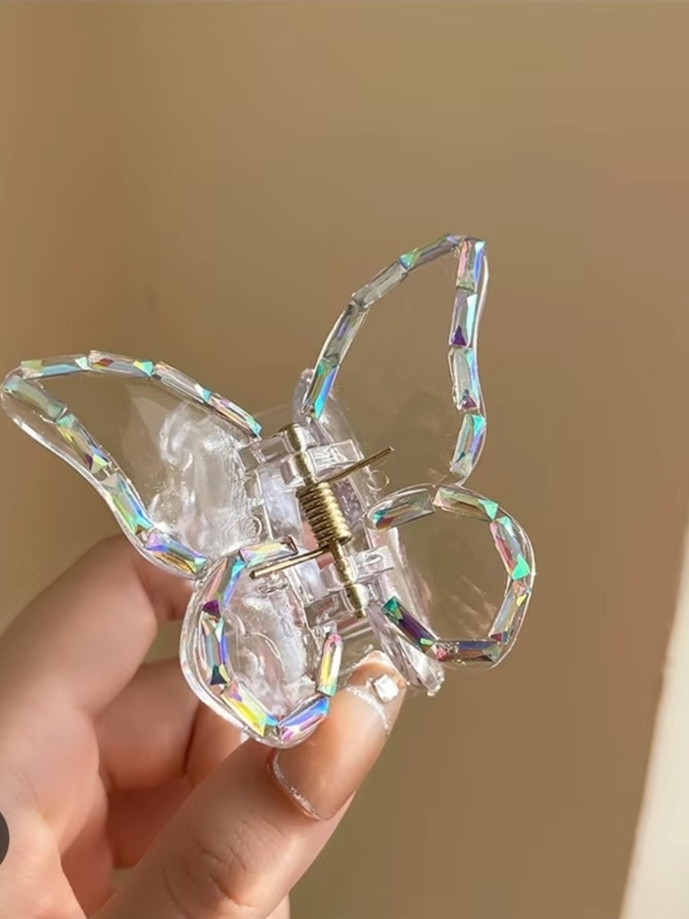 Iridescent Transparent Butterfly Hair Claw Clip BNIB